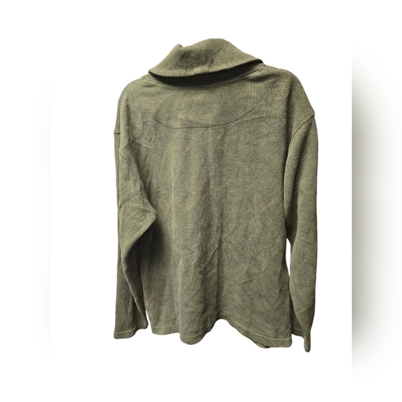 Orvis Cardigan Shawl Collar Sweater Mens Green Thick Pocket Heavy Button Sz. M - Picture 2 of 6